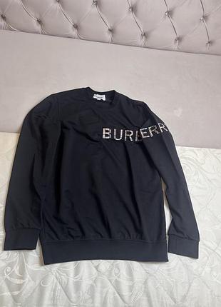 Світшот чоловічий burberry чорний з логотипом vintage check, розмір s