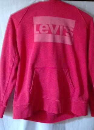 Яркое фирменное худи, свитшот levi's с капюшоном и логотипом (размер m)
