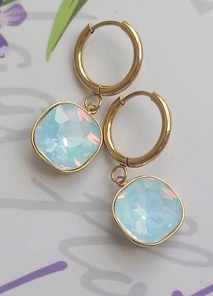 Сережки "sky blue opal" 7