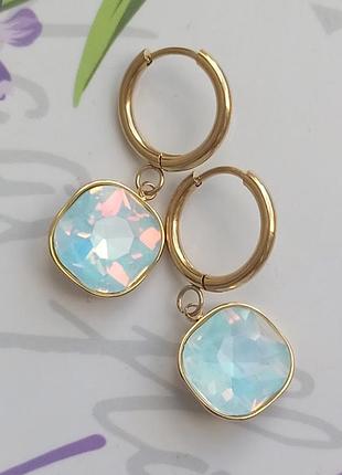 Сережки "sky blue opal" 6