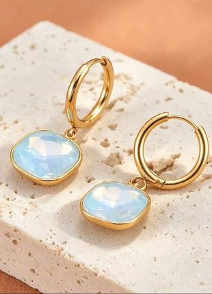 Сережки "sky blue opal" 4