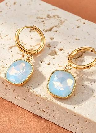 Сережки "sky blue opal" 3