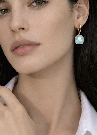 Сережки "sky blue opal" 2