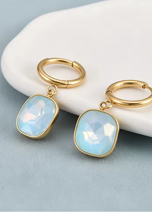 Сережки "sky blue opal"