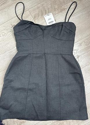 Коротка жіноча сукня zara сіра