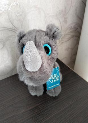 Колекційна м'яка іграшка носоріг chester zoo (оригінал, англія)
