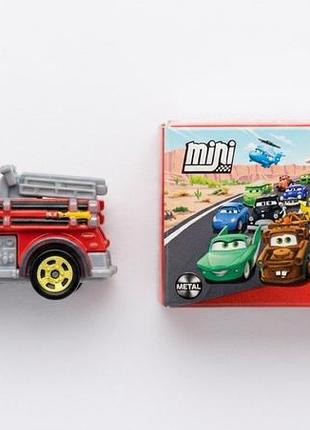 Машинка disney pixar cars mini racers пожежна машина червона металева mattel