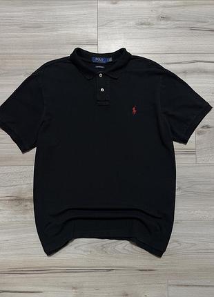 Черная футболка поло поло ральф лорен polo ralph lauren mesh polo, l, оригинал