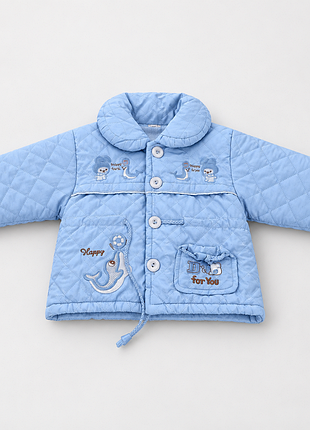 Детская демисезонная курточка

🧸 возраст: 9–12 месяцев
💙 нежно-голубой цвет, милый вышитый декор, стеганый дизайн и удобные пуговицы.