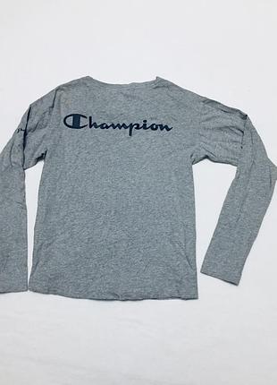 Лонгслів champion оригінальний сірий жіночий світшот кофта