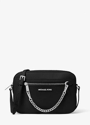 Сумка крос-боді жіноча michael kors jet set large saffiano leather crossbody bag чорна