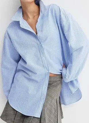 Оверсайз рубашка плотный 100% хлопок h&amp;m