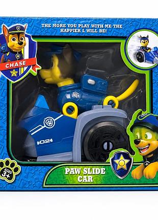 Ігровий набір paw slide car chase машинка з фігуркою гонщика щенячий патруль для дітей 3+