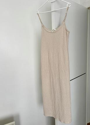 Сукня міді жіноча h&m бежева