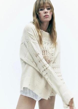 "рвана" кофта джемпер zara,p. m 5