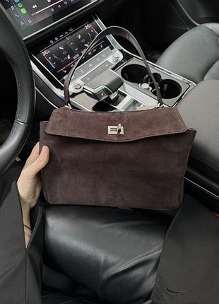 Сумка rodeo brown suede/silver hardware