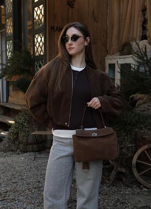 Сумка rodeo brown suede/silver hardware 10
