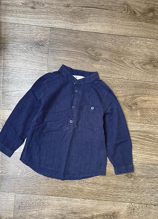 Дитяча сорочка рубашка polo для хлопчика by h&m на 3-4р. 104см. синя