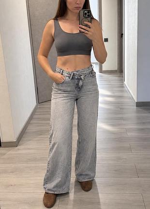Джинси pull&bear сірі, широкі wide leg, розмір 36 (s)
