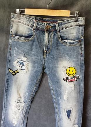 Жіночі вузькі рвані джинси з нашивками, always jeans.