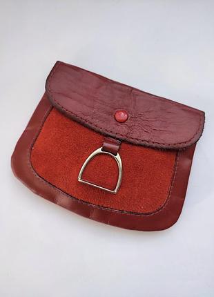 Винтажный кожаный кошелек монетница, германия