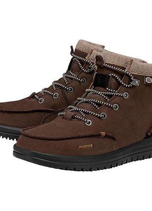 Чоловічі шкіряні черевики hey dude bradley boot leather у темно-коричневому кольорі. розмір:43