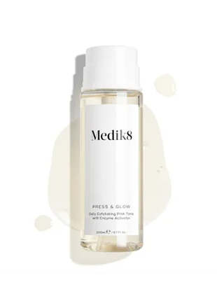 Тонік для обличчя medik8 press & glow daily exfoliating pha tonic with enzyme activator, 200 мл