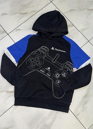 Коттоновая спортивная кофта худи с начесом sony playstation 11-12 лет (146-152см) на мальчика