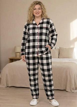 Піжама жіноча family pyjamas в клітинку бавовняна l/xl