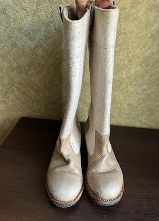 Жіночі чоботи mm6 maison margiela бежеві