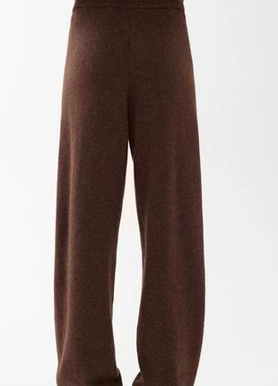 Коричневые трикотажные вязаные женские брюки от shein