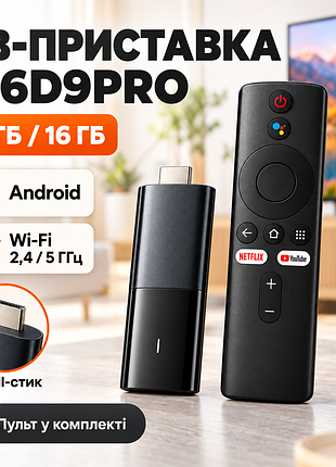 Приставка для tv (i96d9pro) (android 14 озу-2gb; пзу-16gb, wifi:2.4g+5g)