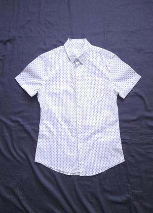 Мужская приталенная рубашка guess (оригинал), размер xs / slim fit