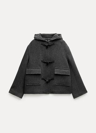 Дафлкот куртка zara вовна mantego 74 %