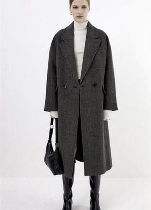 Нове шерстяне вовняне пальто zara