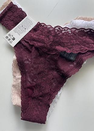 3 шт набір мереживних трусиків h&m 8