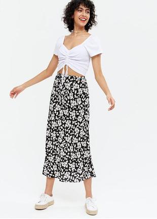 Юбка юбка юбка в цветочный принт new look, s-m