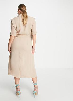 Довга бежева сукня asos design curve 2