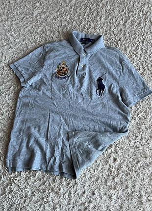 Чоловіча футболка поло ralph lauren з великим конем та гербом оригінал