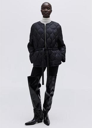 Куртка жіноча h&m стьобана чорна 2