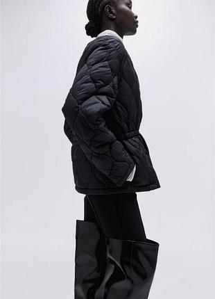 Куртка жіноча h&m стьобана чорна 3