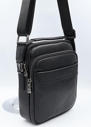 Сумка чоловіча натуральна шкіра leather 2264p black