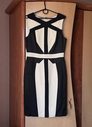 Сукня міді жіноча karen millen класична чорно-біла