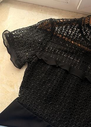 Коротка сукня жіноча zara чорна мереживна