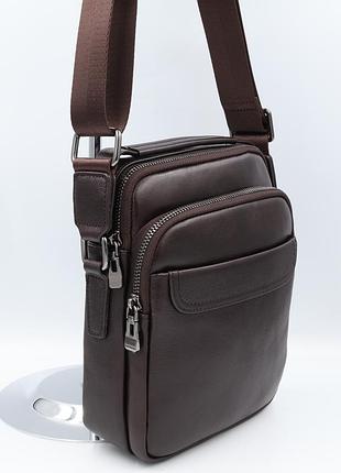 Сумка чоловіча натуральна шкіра leather 2264p brown
