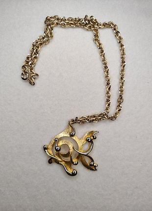 Рідкісна підвіска jonette jewelry вінтажна золотиста