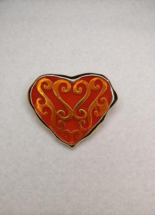 Брошка для жінок ginnie johansen design, вінтажна, серце, емаль