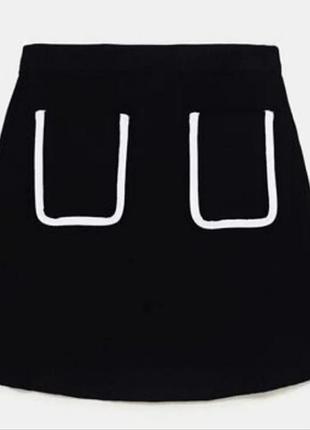 Спідниця жіноча zara чорна трикотажна спідниця с