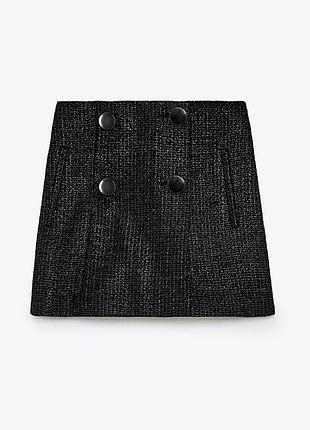 Спідниця шорти чорні з люрексом zara s