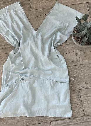 Блакитна сукня zara з кишенями та відкритою спиною розмір s